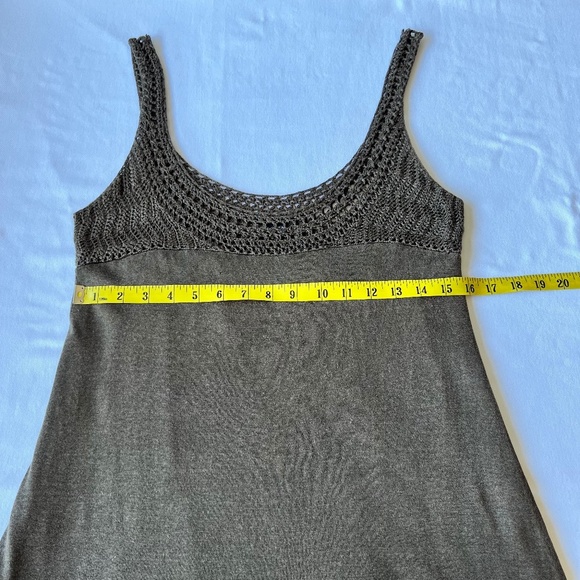 Theory Linen / Silk Blend Crochet and Knit Tank Dress - Picture 5 of 11